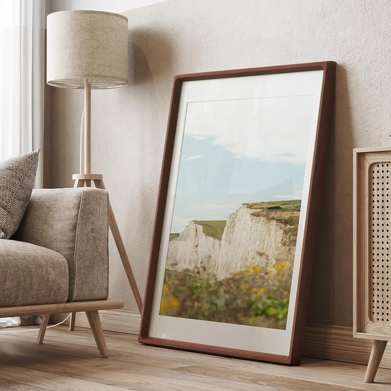 Mahogany USA-Sourced Picture Frame 13x19 - Hand-Milled Hardwood, Anti-Scratch Tempered Glass, Mortise & Tenon