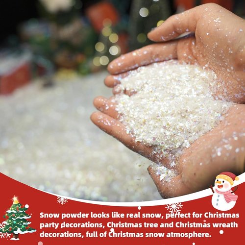 Christmas Twinkles Snow Fake | 200g Sparkling Artificial Snow Powder for Holiday Decorations