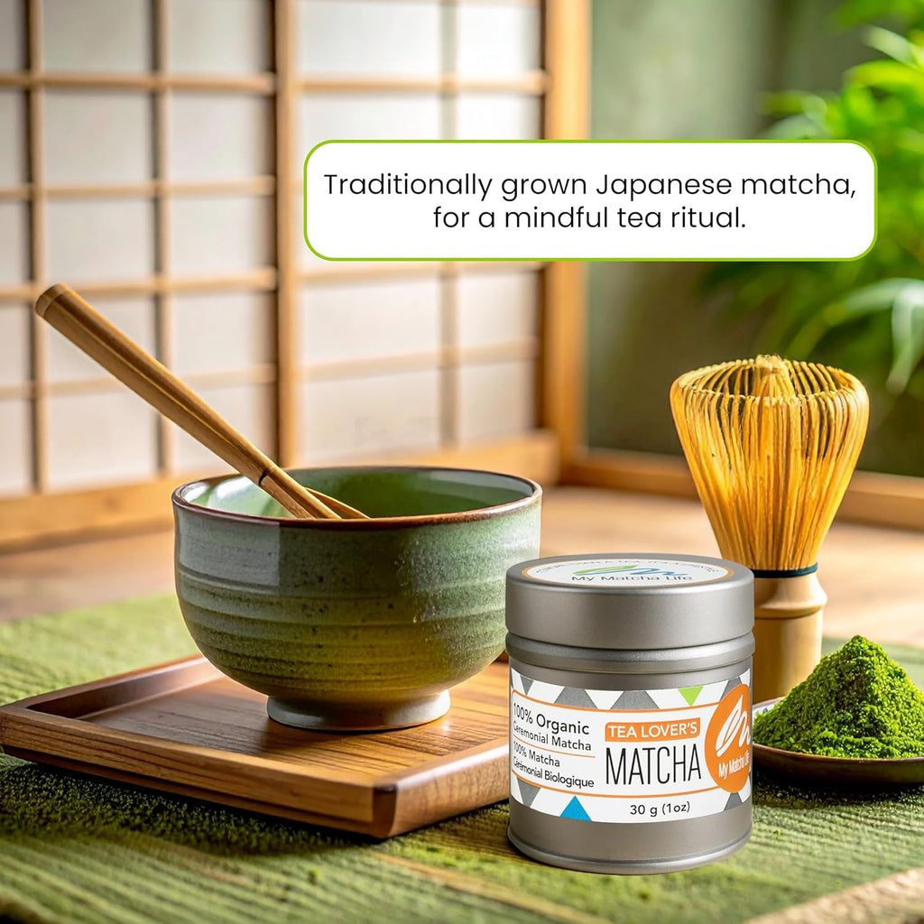 My Matcha Life® Organic Ceremonial Matcha Green Tea Powder - Pure Japanese Matcha, Smooth Flavor, 30 Servings, Vegan & Gluten-Free
