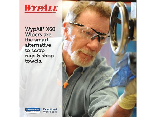 WypAll 34790CT X60 Wipers, POP-UP Box, White 126/Box