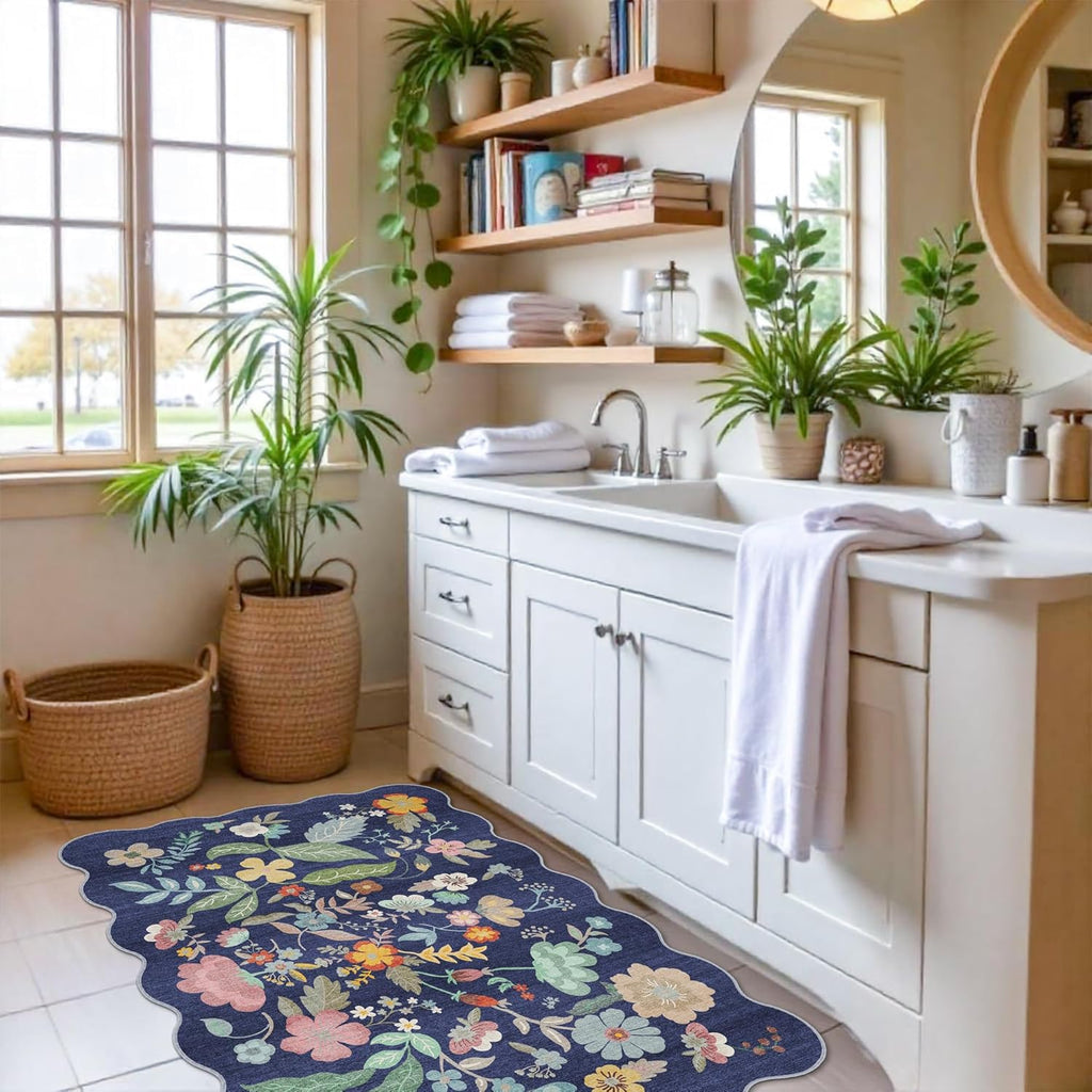 Skiennix Washable Area Rug - Easy-Clean Non-Slip Carpet for High-Traffic Areas | 2x3 Purple