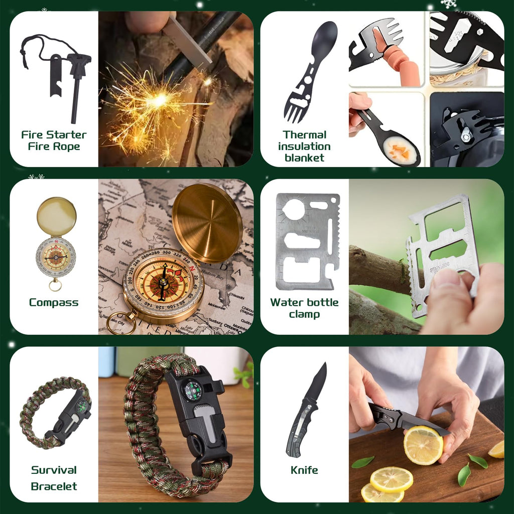 Survival Kit Advent Calendar - 24 Days Christmas Countdown Calendar Emergency Survival Gears Gift for Men Teen Adult, 2025 Xmas Cool Gadgets for Outdoor Camping Fishing Hunting Adventure