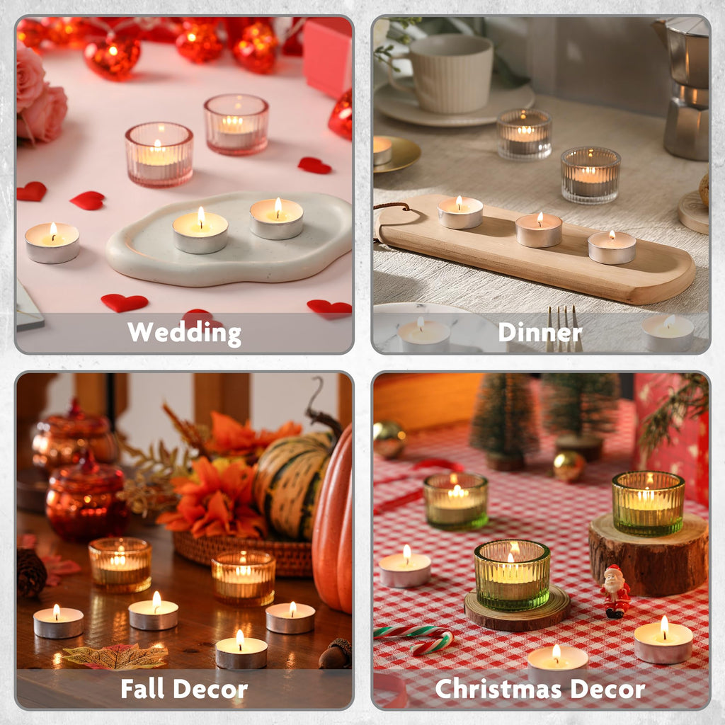Unscented Tealight Candles - 100 Pack 4 Hours Smokeless White Small Tea Candles for Weddings,Warmer Home Decor for Home