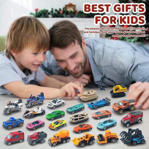 Advent Calendar 2025 - Alloy Car Engineering Set for Kids | Perfect Christmas Countdown Gift