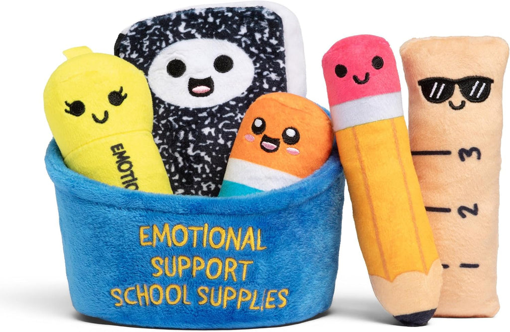Relatable Emotional Support Plush Toys - Cute Stuffed Animals & Squishy Gifts | Set of 5 with Basket