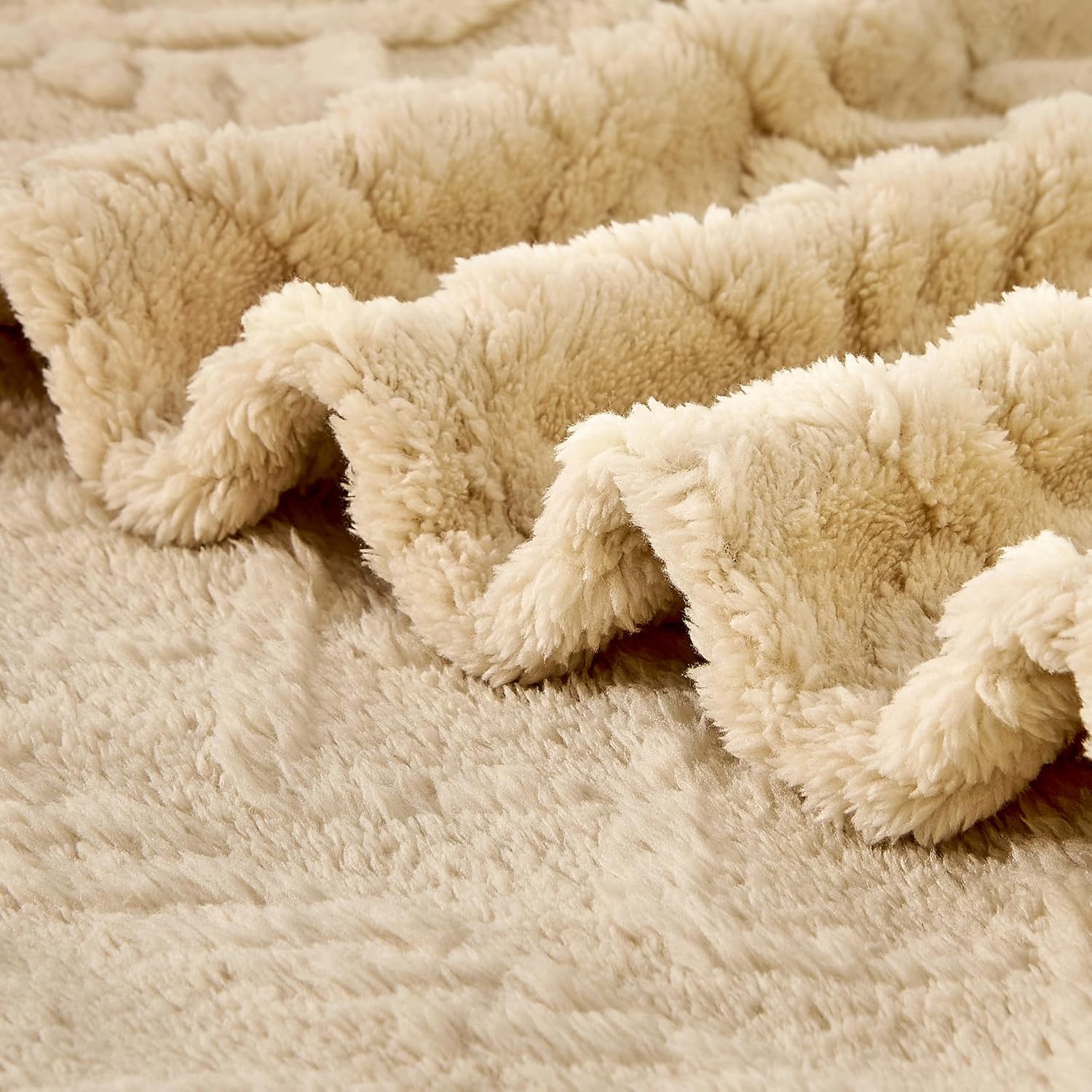 Sherpa Fleece Baby Blanket - Ultra Soft & Fluffy Premium Infant Blanket for Crib/Stroller | 30”×40” (Khaki)