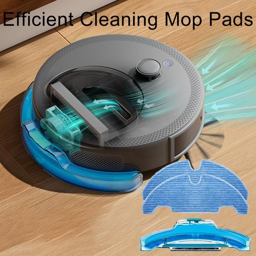 Odashen 17 Pack Replacement Accessories Kit for Lefant M330 Pro Vacuum Cleaner, 6 Side Brush, 6 HEPA Filter, 4 Mop Pads, 1 Cleaning Brush