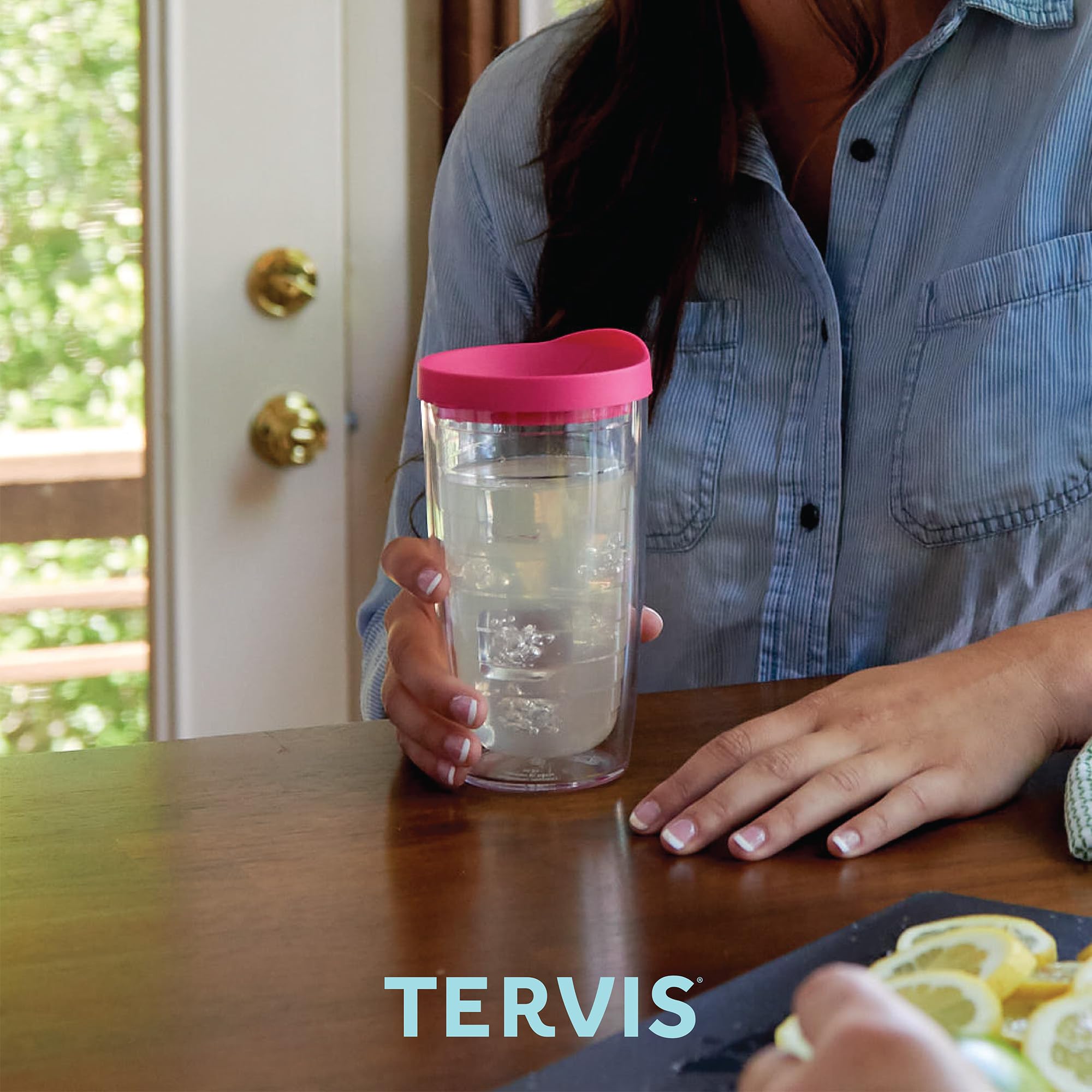 Tervis Tropical Hibiscus Collection Made in USA Double Walled Insulated Tumbler Cup Keeps Drinks Cold & Hot, 16oz 4pk, Assorted Tropical Hibiscus - No Lid