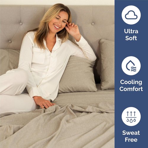 King Size 4 Piece Sheet Set - Comfy Cooling Bed Sheets for Luxury Hotel Feel - Soft, Wrinkle-Free, Deep Pockets - Beige