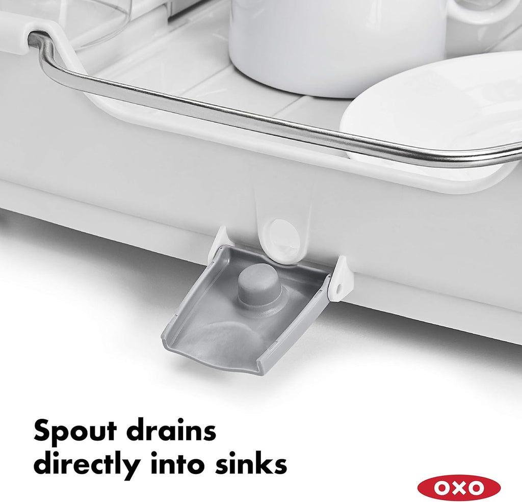 OXO Good Grips Foldaway Dish Rack - Space-Saving Design for Easy Drying | Durable and Stylish