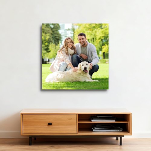Custom Canvas Prints with Your Photos - Text Customized Canvas Wall Art Personalized Pictures Print Custom Photo Gifts for Family, Wedding, Baby, Pets, Home Office Decor, Wrapped Frame 12X12