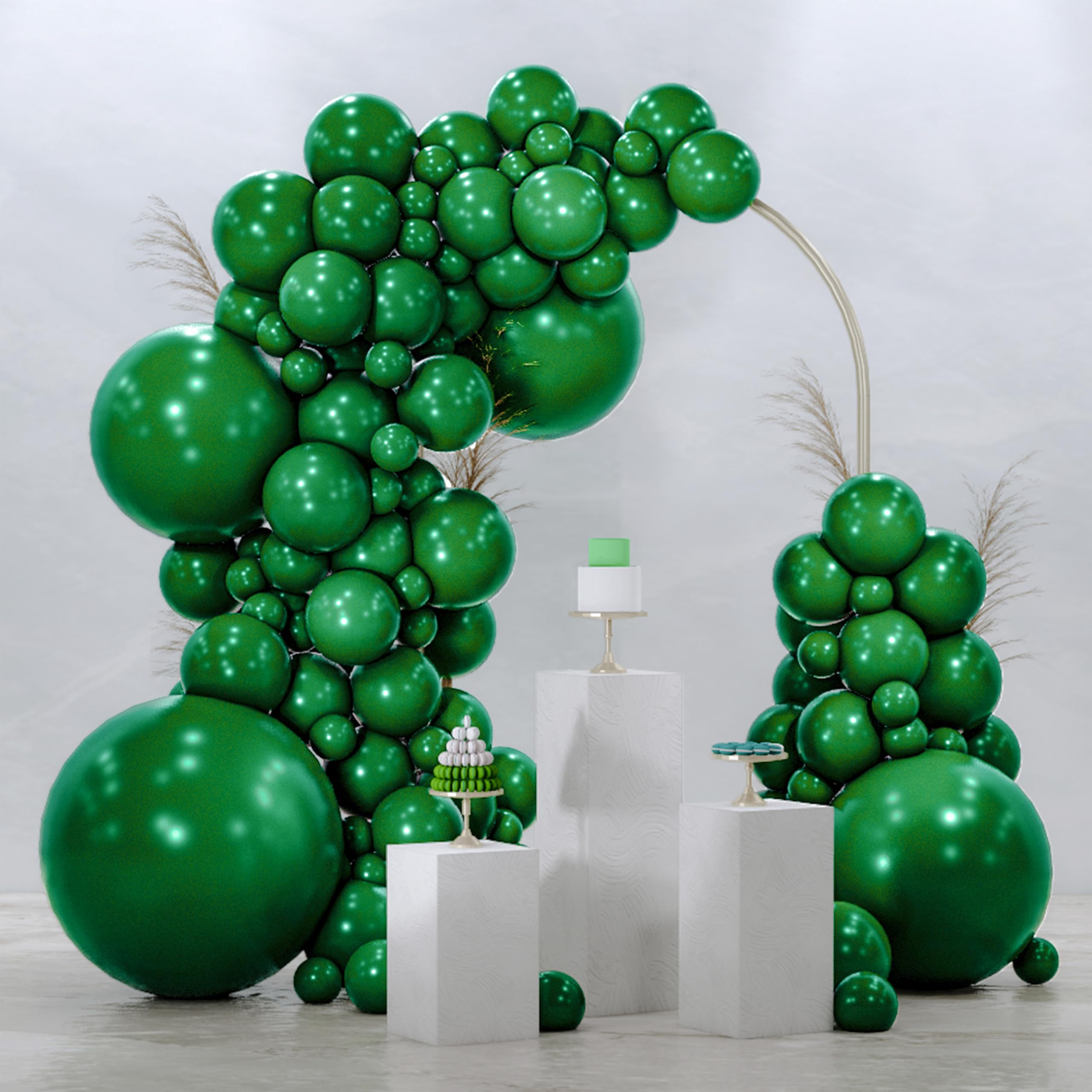 PartyWoo Dark Green Balloons 99pcs Different Sizes of 36 18 12 10 5 Inch Emerald Hunter Forest Green Balloon Arch Kit for Birthday Christmas Graduation Dinosaur Jungle Party Decorations Green-Y56