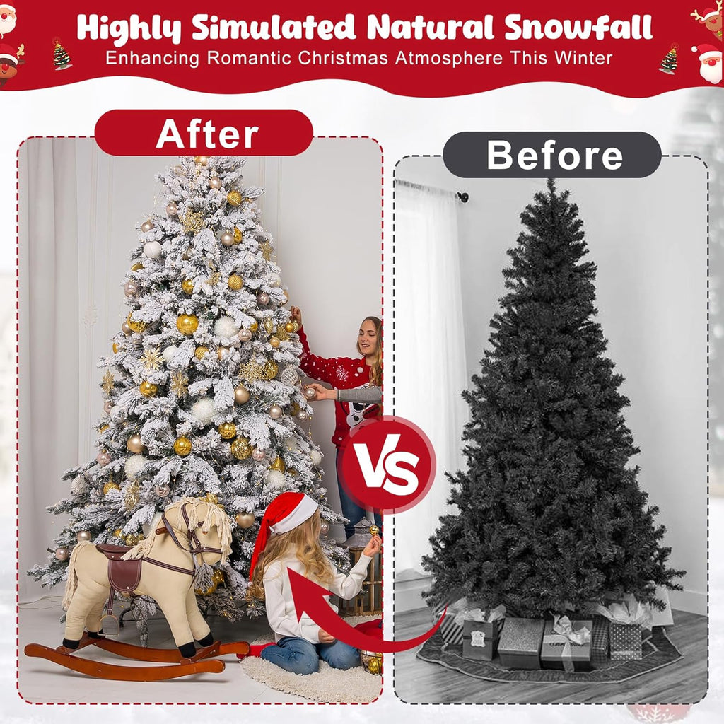 PJT Snow Flocking Powder - 5LB Self-Adhesive Fake Snow for Christmas Trees & Winter Crafts