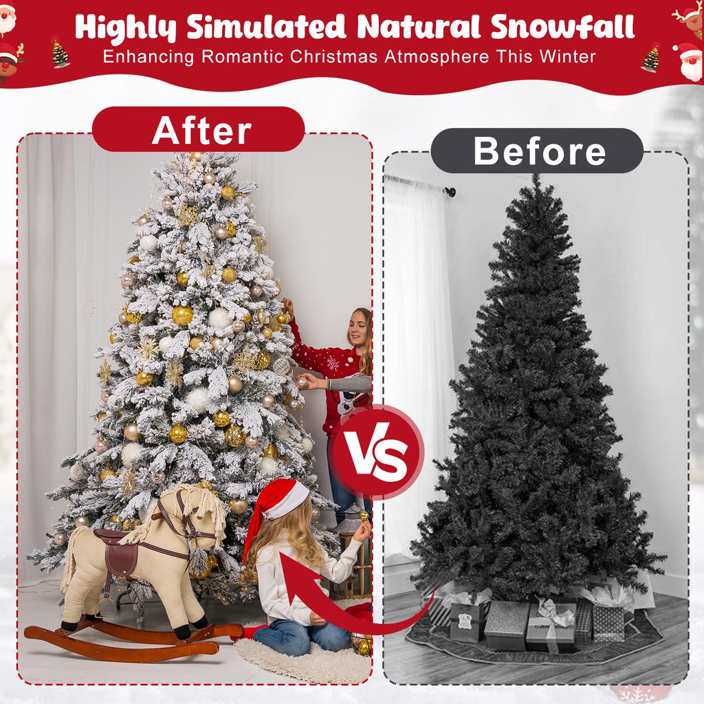 PJT Snow Flocking Powder,0.85LB Self-Adhesive Fake Snow Flock for Christmas Tree,Instant Artificial Flocking Spray Powder for Winter Xmas Artificial Tree Wreath Garland Crafts Home Display