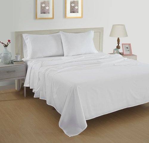 LANE LINEN 100% Organic Cotton King Sheet Set - Breathable Luxury Bedding, 4-Piece White Set with 15" Deep Pocket