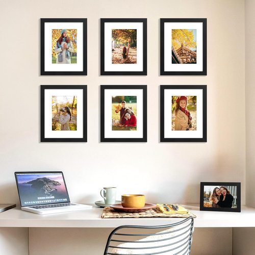decorUhome 8x10 Picture Frame - Versatile Display for 5x7 or 8x10 Photos, Black | Wall & Tabletop Use