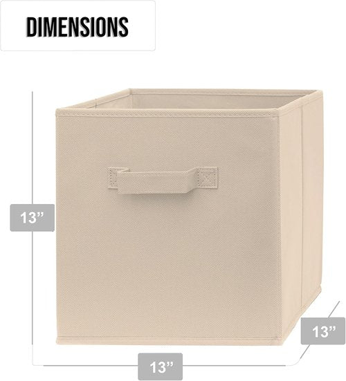 13 Inch Cube Storage Bins by [Brand Name] - 4 Pack, Foldable with Dual Handles | Organize Closet, Clothes & Toys