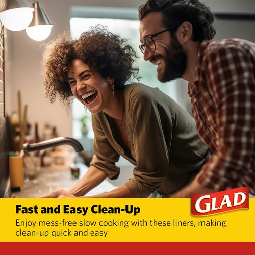 Glad Slow Cooker Liners – 10-Pack for 3-8 Quart Crockpots & Slow Cookers – BPA-Free, 13” x 21” Liners for Fast & Easy Clean-Up