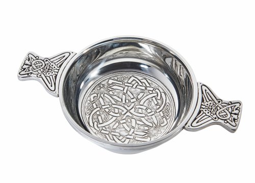 Wentworth Pewter - Celtic Circle Pewter Quaich Whisky Tasting Bowl Loving Cup Burns Night (Large)