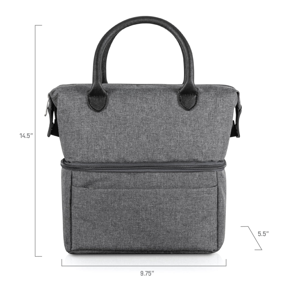 Picnic TIME NCAA LSU Tigers Urban Lunch Bag, Cooler Lunch Tote, Insulated Lunch Bag, (Gray with Black Accents)