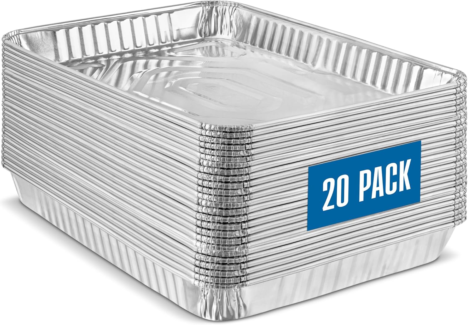 PlasticPro Aluminum Cookie Sheets - Heavy Duty Disposable Baking Pans, 9'' x 13'', 20 Pack