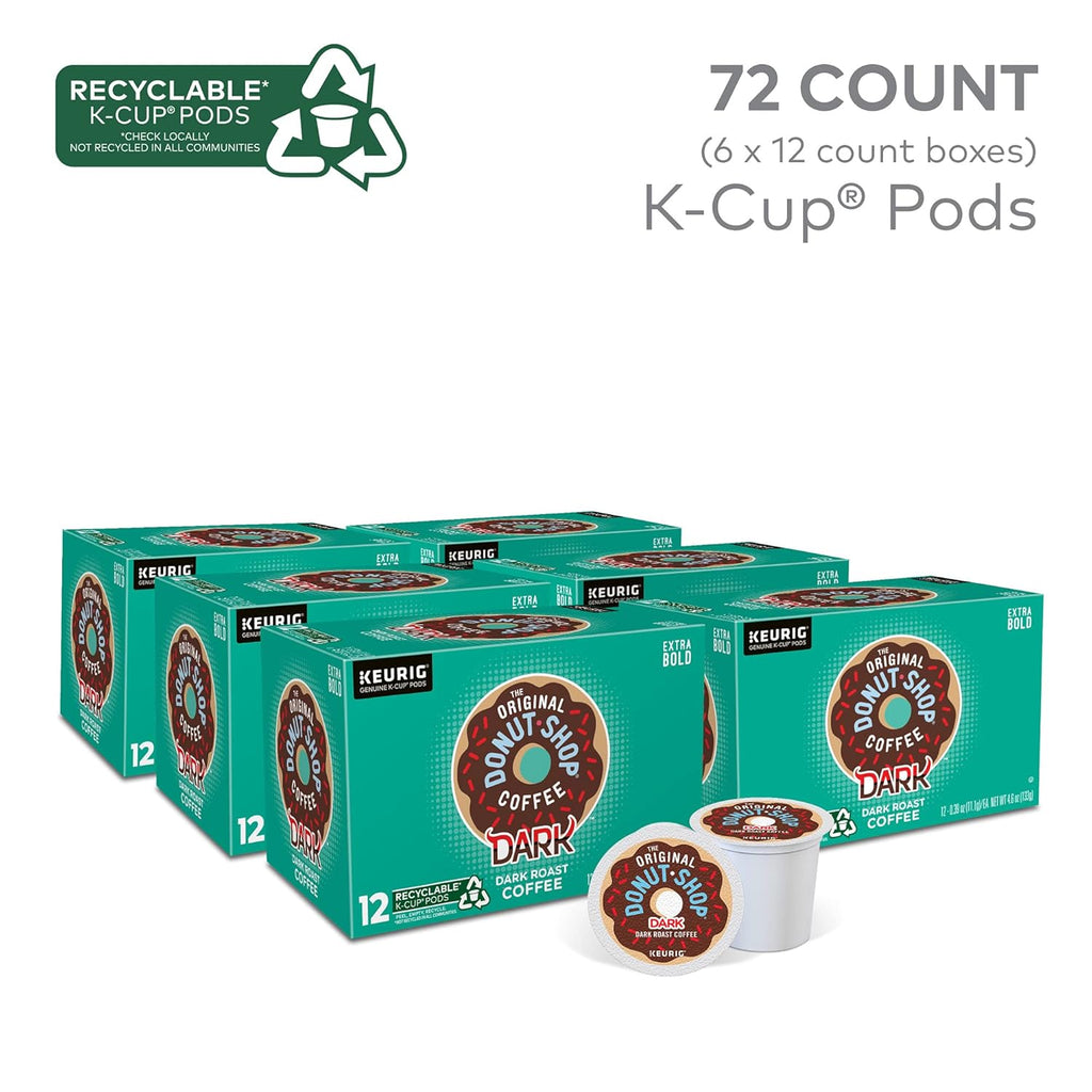 Original Donut Shop Dark Roast K-Cup Pods - Rich Flavor, Single-Serve, 72 Count