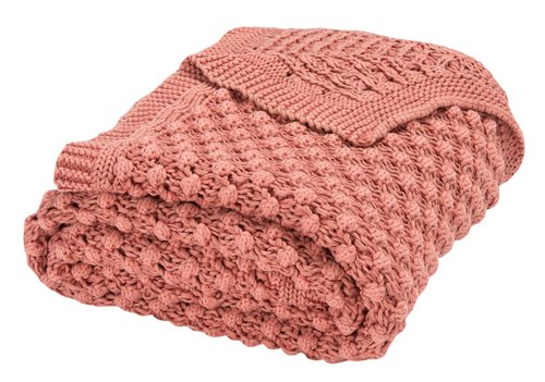 SAFAVIEH Home Collection Larza Pink 50 x 60-inch Knit Sofa Chaise Lounge Club Chair Living Room Bedroom Decorative Throw Blanket