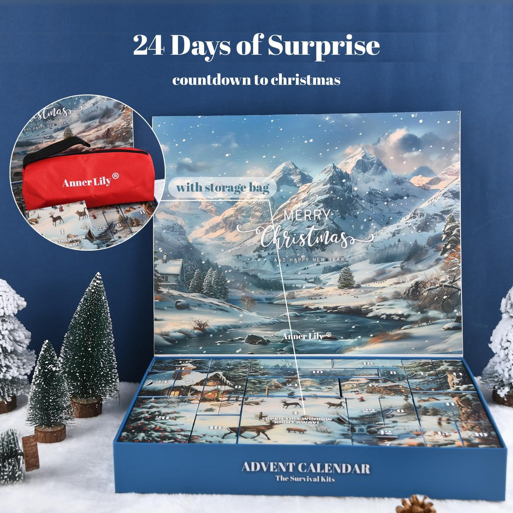Survival Advent Calendar 2026 - 24-Day Countdown Survival Kits for Men & Teens | Perfect Christmas Gifts for Outdoor Adventures