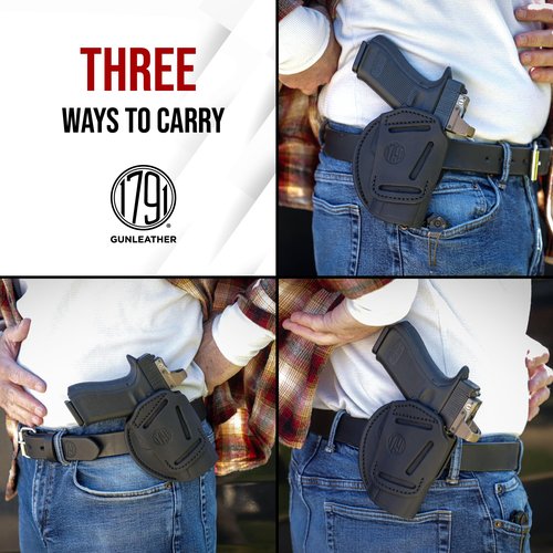 1791 GUNLEATHER 3-Way Holster for P226 & P229 - OWB CCW Ambidextrous Leather Gun Holster - Compatible with Sig Sauer P226, Sig P229, P220, P320c, P239