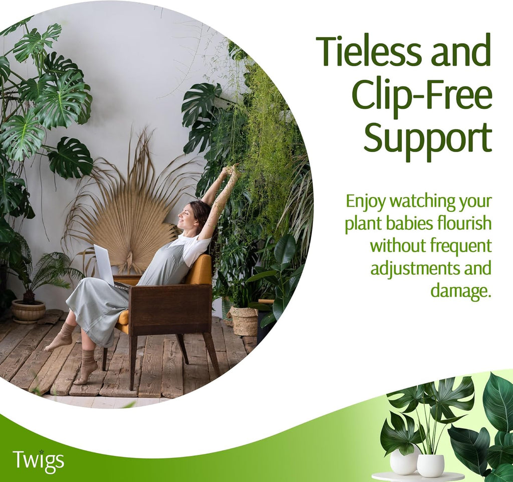 Twigs GA - Stackable Monstera Plant Support Stakes | Climbing Support for Indoor & Outdoor Use - 17" L, 5 Pack