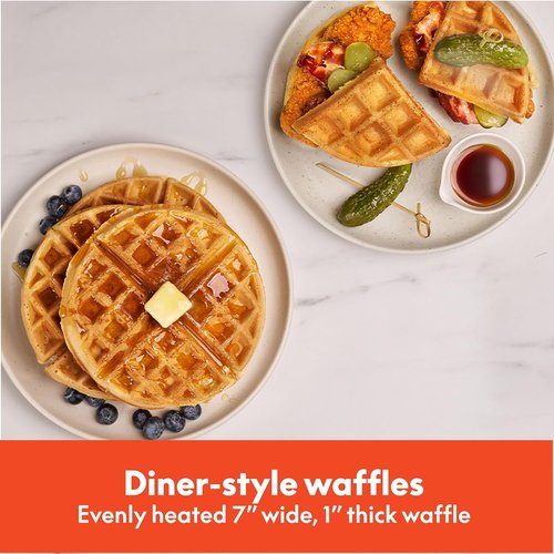 Bella Flip-N-Store Waffle Maker - EverGood™ Ceramic Nonstick Coating, 1000 Watt, 7” Wide, Seaglass