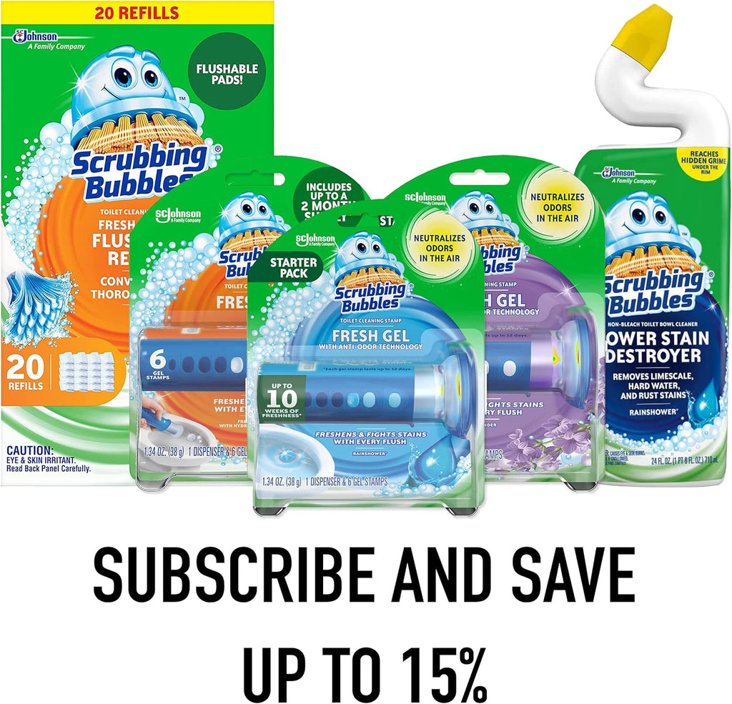 Scrubbing Bubbles Toilet Bowl Wand Cleaner Refills - Citrus Scent, 10 Count | Removes Limescale & Odors