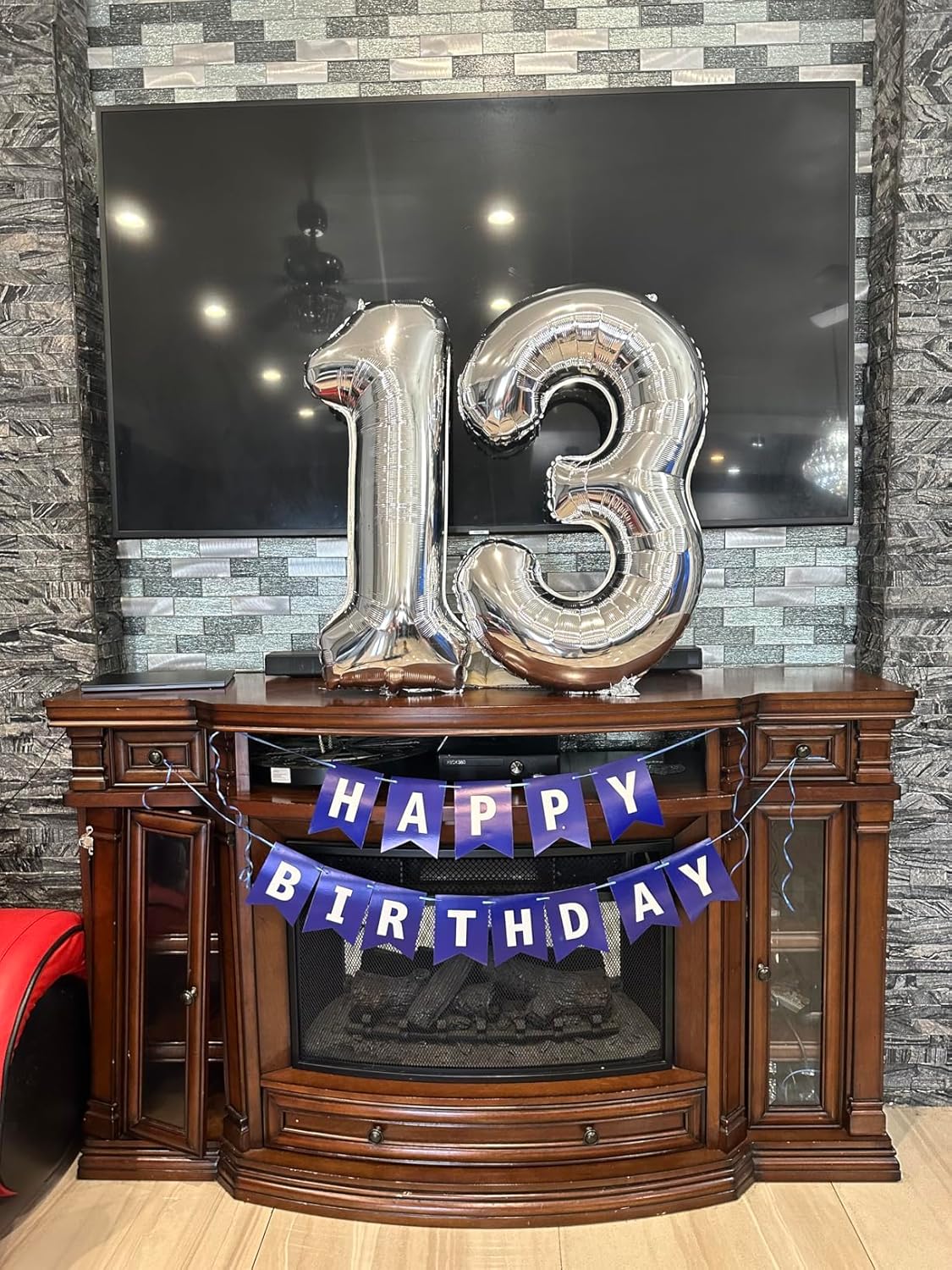 Numbers Balloon - 40 Inch Large Silver 3 Balloon for Birthday Party Decor | Perfect for Three-Year-Old Celebrations
