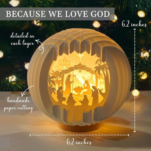 Light Up Nativity Scene - LED Indoor Tabletop Decorations | Small Christmas & Easter Religious Gifts