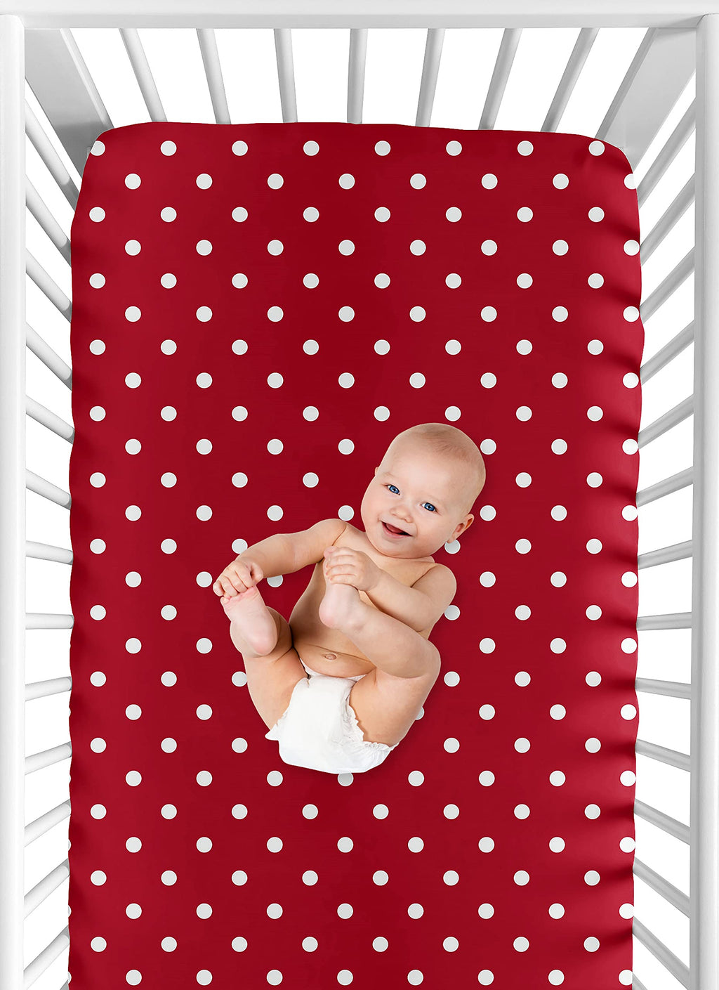 Polka Dot Ladybug Fitted Crib Sheet for Baby and Toddler Bedding Sets by Sweet Jojo Designs - Polka Dot Print