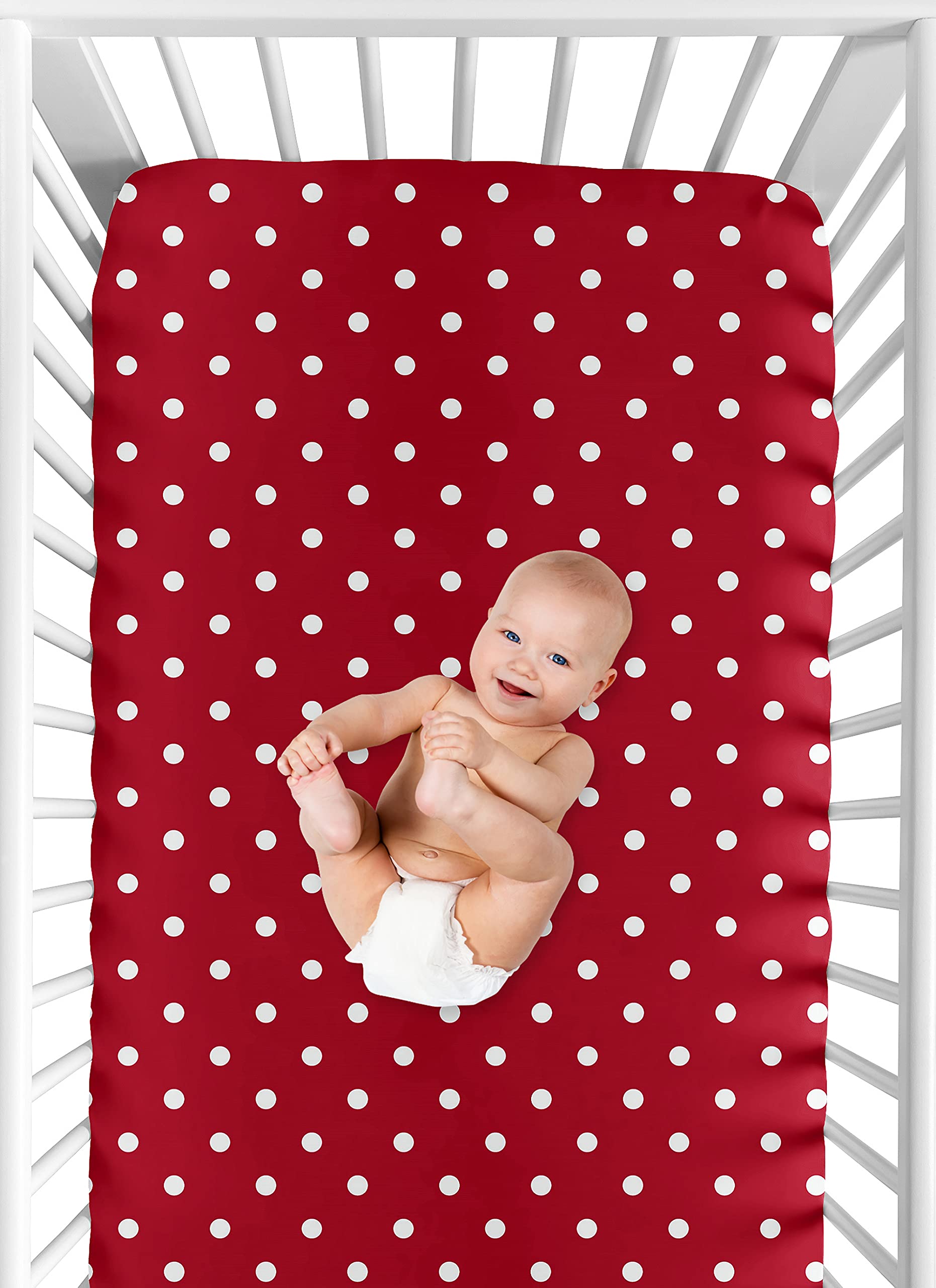 Polka Dot Ladybug Fitted Crib Sheet for Baby and Toddler Bedding Sets by Sweet Jojo Designs - Polka Dot Print