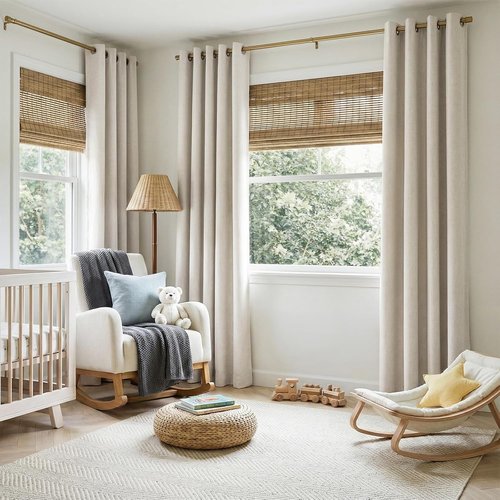 Blackout Shield Sliding Door Curtains - Extra Wide 50”W x 63”L Grommet Drapes in Beige for Living Room