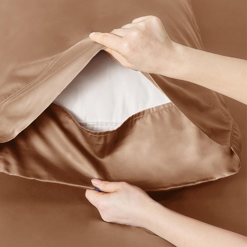 Bedsure Cooling Sheets - Twin XL Bamboo Rayon, Breathable & Soft, Deep Pocket Up to 16 Inches, Khaki