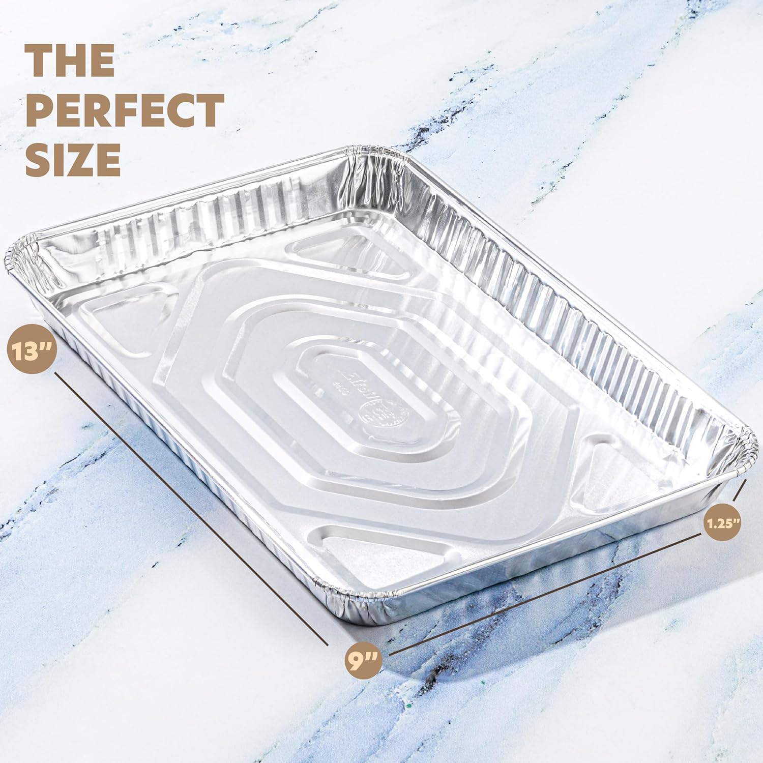 PlasticPro Aluminum Baking Pans - Heavy Duty Disposable Cookie Sheets | 10 Pack, 9'' x 13'' Size