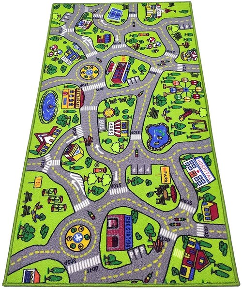 ToyVelt Carpet Playmat Kids Rug - Large 60” x 32” Educational City Road Traffic Mat for Kids Ages 3–12 - Preschool Rug & Play Room Carpet with Skid-Proof Backing - Bedroom & Playroom