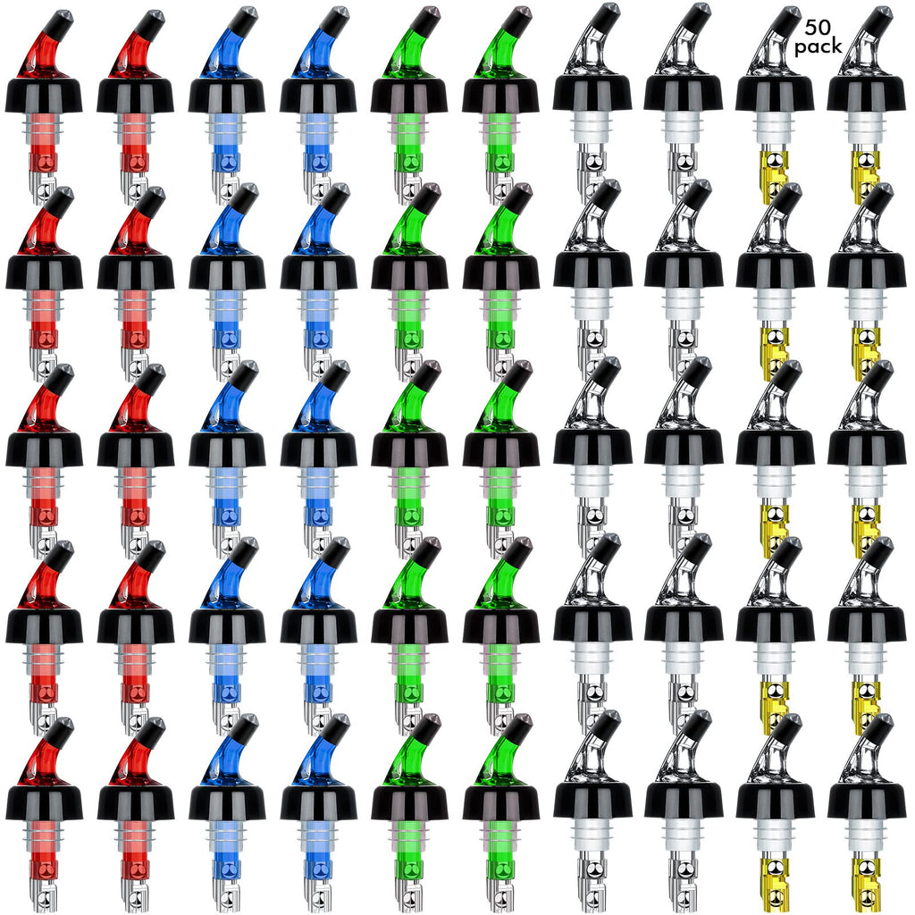 SuproBarware Automatic Measured Bottle Pourer Liquor Bottle Pourer Quick Shot Dispenser 1oz Liquor Pour Spout for Alcohol,Wine,Spirits, Home Bar Kitchen Tools 50 Pack