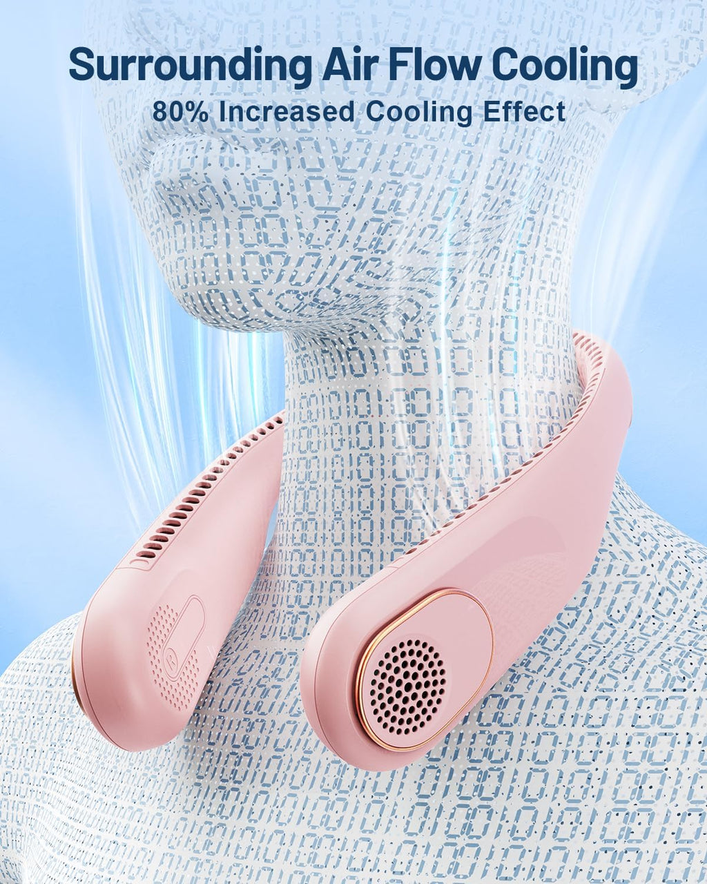 Sweetfull Portable Neck Fan - 360° Bladeless Cooling | USB Rechargeable 4000mAh Wearable Fan for Travel & Gifts