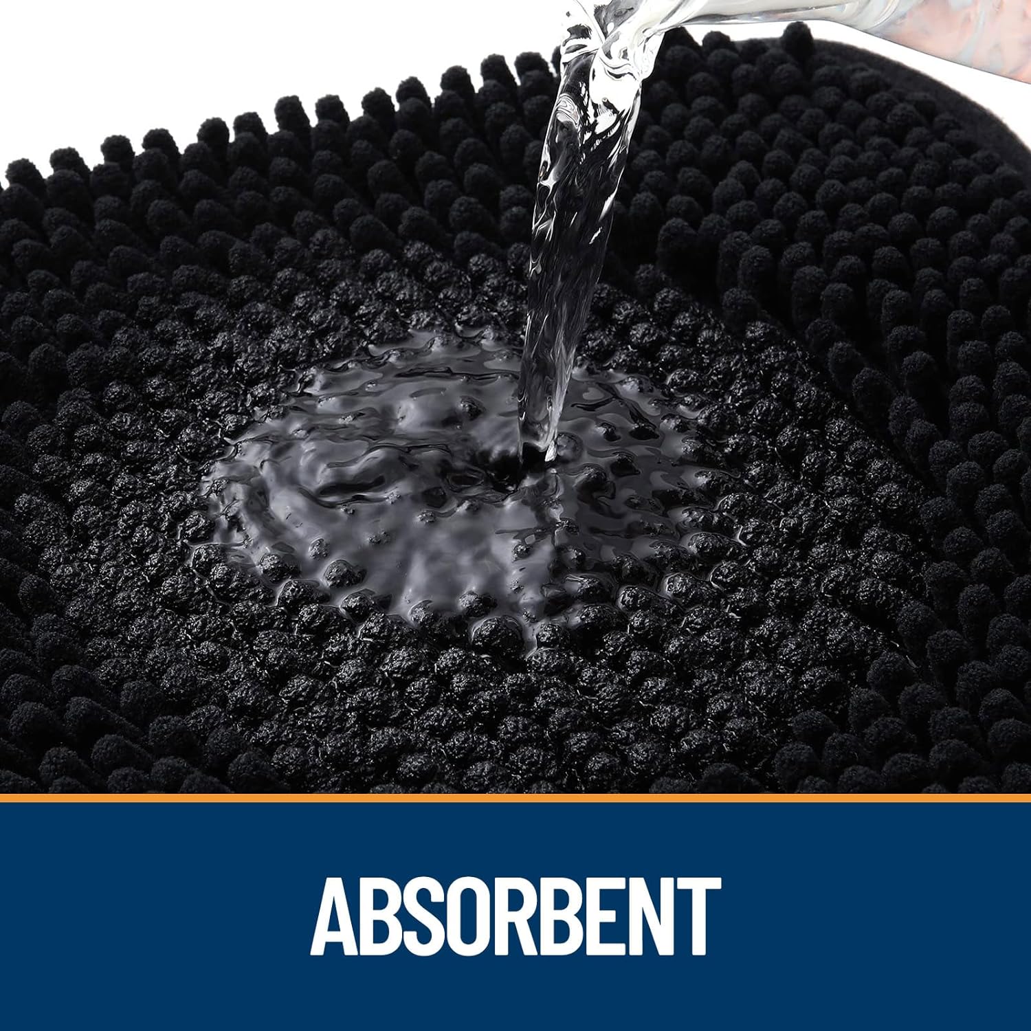 OLANLY Dog Door Mat - Absorbent Non-Slip Mud Mat for Indoor Use | Quick Dry Chenille, 59x32, Black