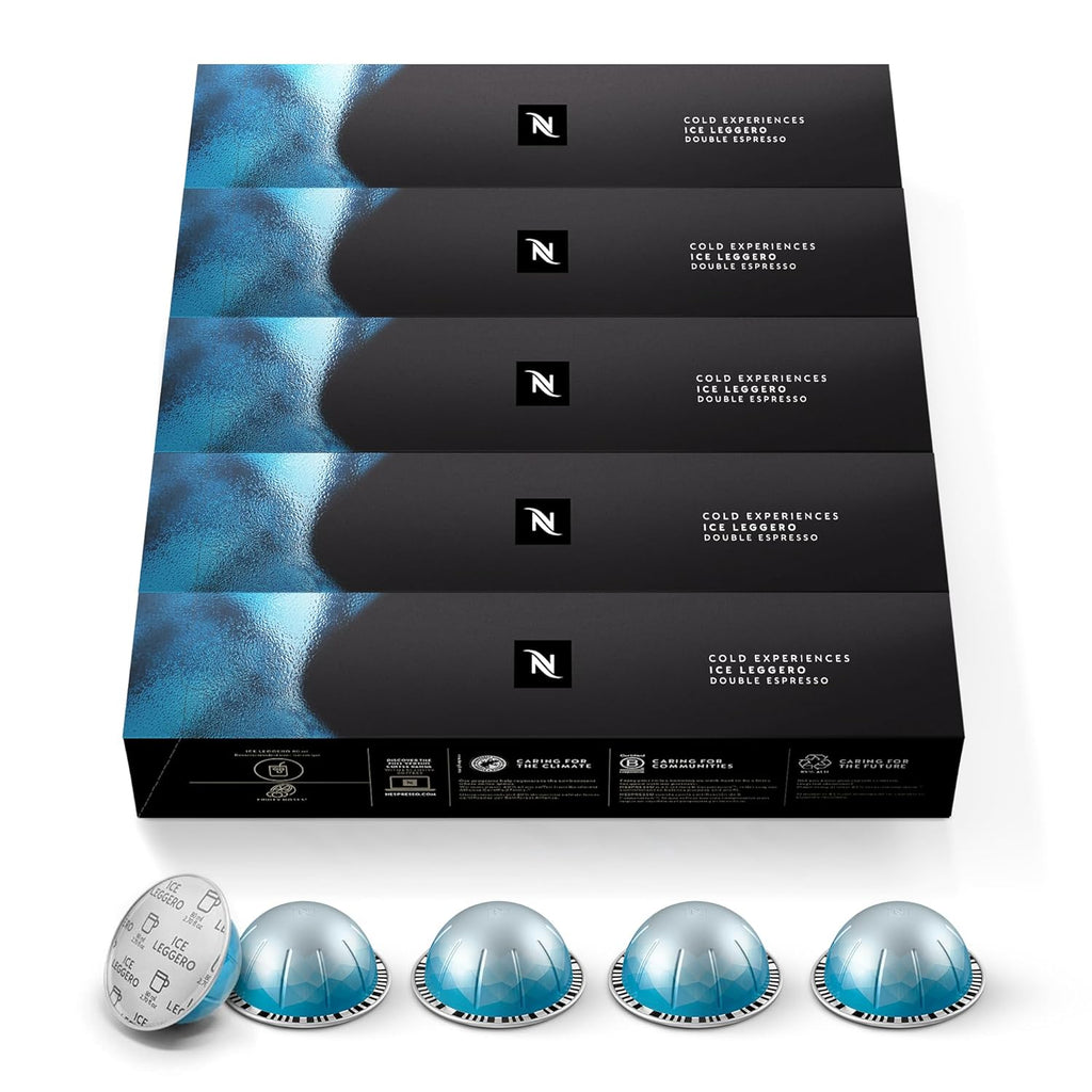 Nespresso Vertuo Ice Leggero Double Espresso Coffee Pods - 50-Count | Brews 2.7 oz.