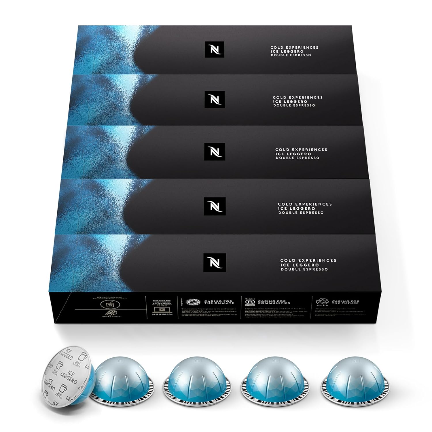 Nespresso Vertuo Ice Leggero Double Espresso Coffee Pods - 50-Count | Brews 2.7 oz.