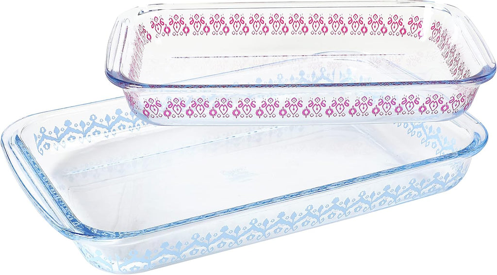 Spice by Tia Mowry | Cloves Bakeware Set - 2 Pack of 3.1 QT & 2.3 QT Oven-Safe Borosilicate Glass