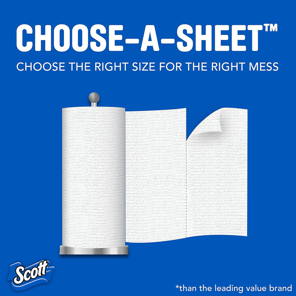 Scott Paper Towels - Choose-A-Sheet Mega Rolls | 12 Rolls = 22 Regular Rolls (102 Sheets Each)