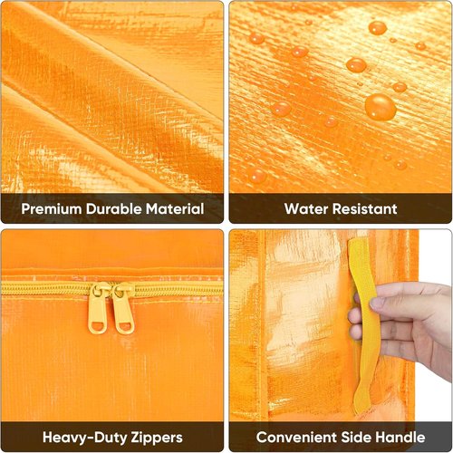 BALEINE Oversized Moving Bags - Heavy-Duty Storage Totes with Reinforced Handles | Light Yellow, 6-Pack