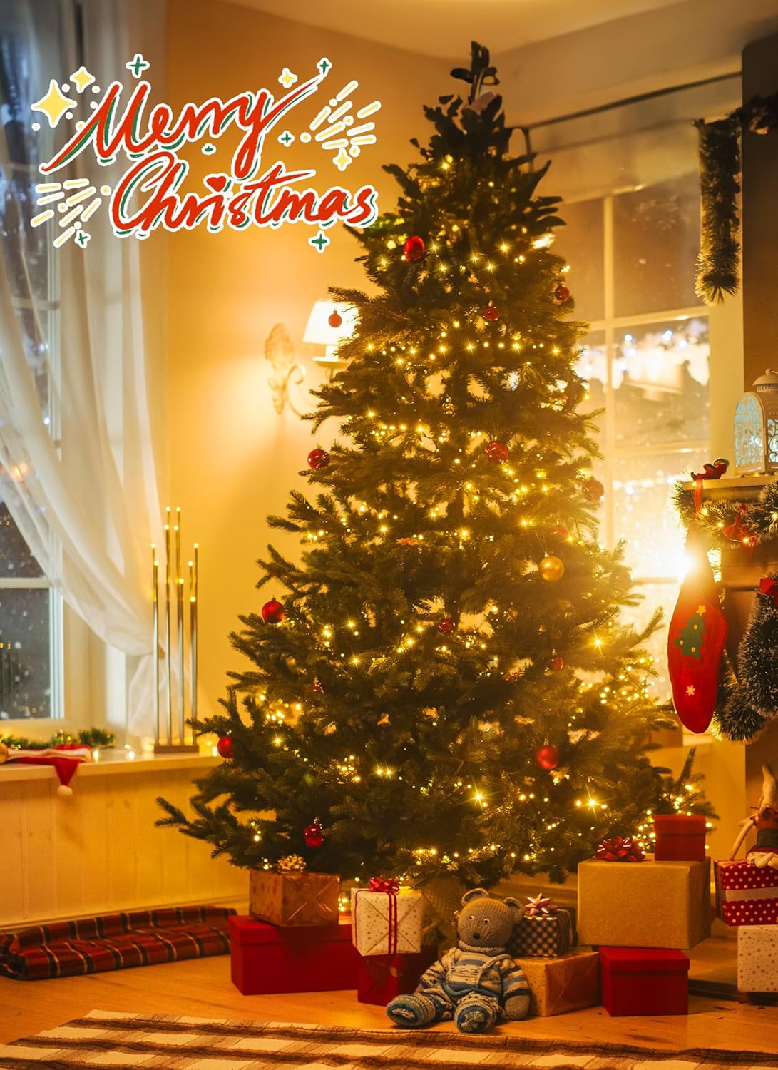 66FT 200 LED Christmas Tree Lights - Twinkle Fairy String Lights with 8 Flashing Modes | Warm White