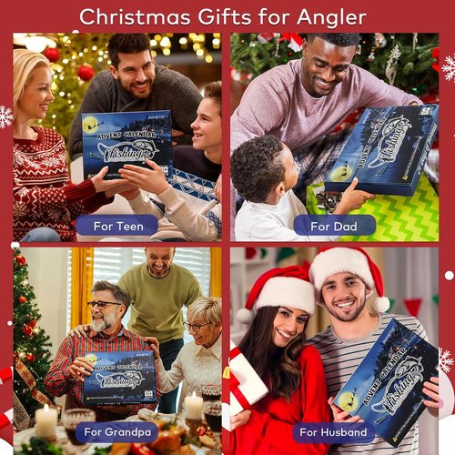 Fishing Advent Calendar 2025 - 24 Days Countdown with Lures for Men & Teens | Perfect Holiday Gift